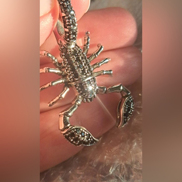 Anthro Pendant Scorpion Black Fashion Jewelry 925 Sterling Silver Rebel Men - Picture 10 of 16